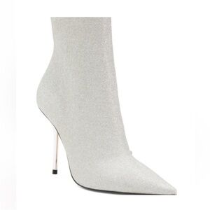 Good American Silver Heeled Boots